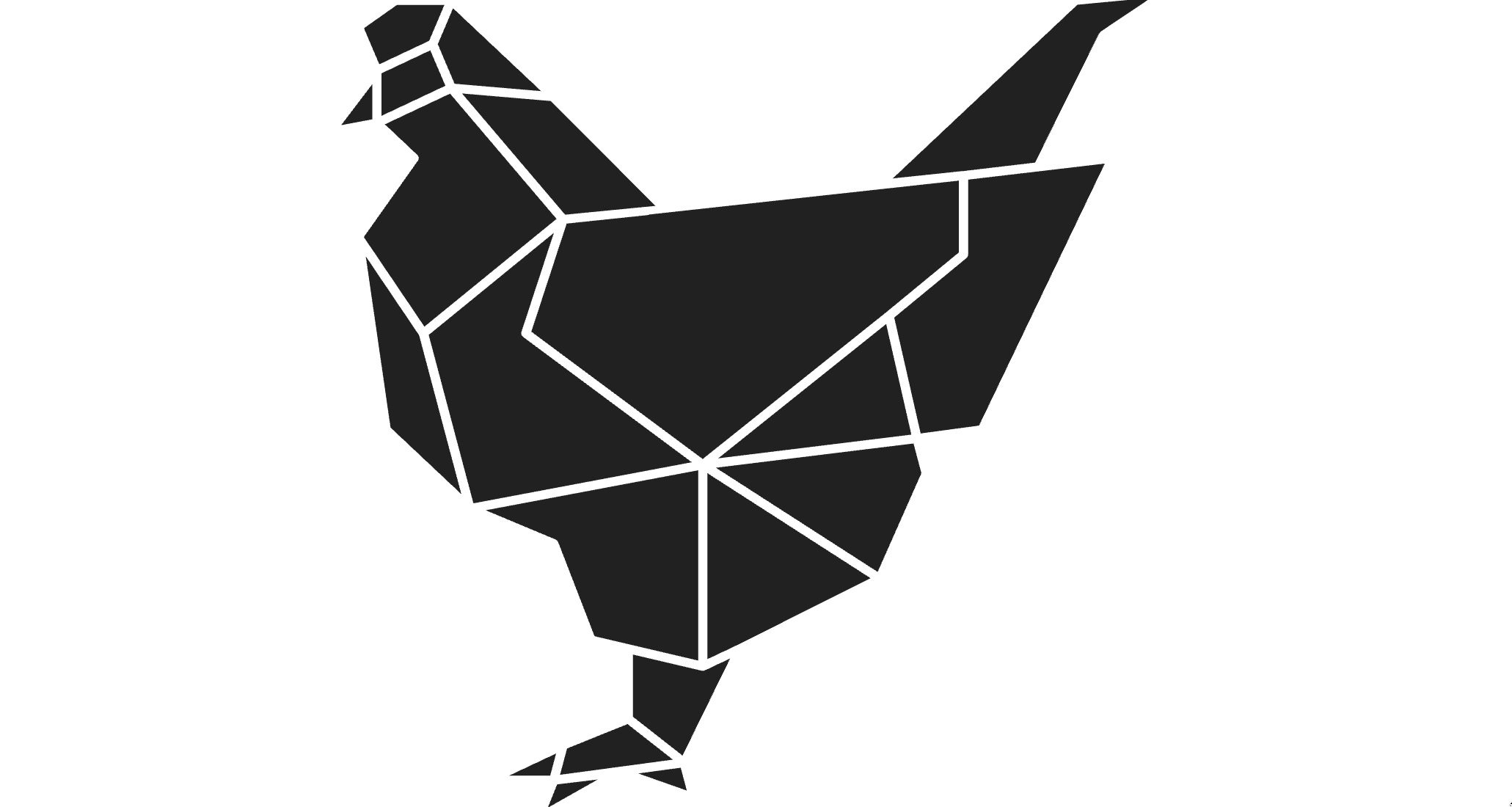 Low-poly black silhouette of the African continent on white background (abstract map)