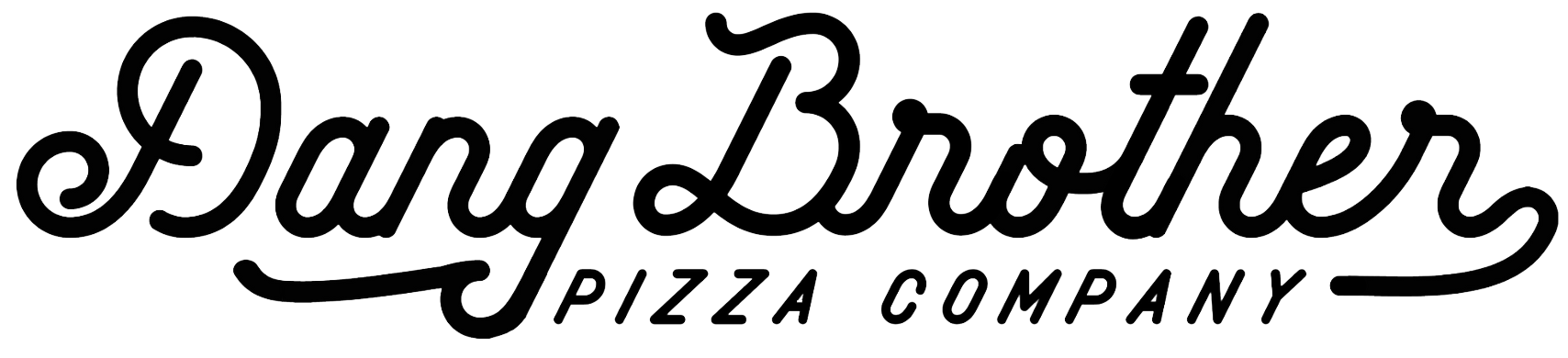 Pizza brand logo with large flowing cursive text and smaller 'PIZZA COMPANY' beneath it.