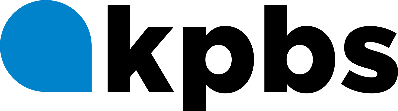 Abstract blue shape on a black background occupying the left side, with a curved edge at the top."],