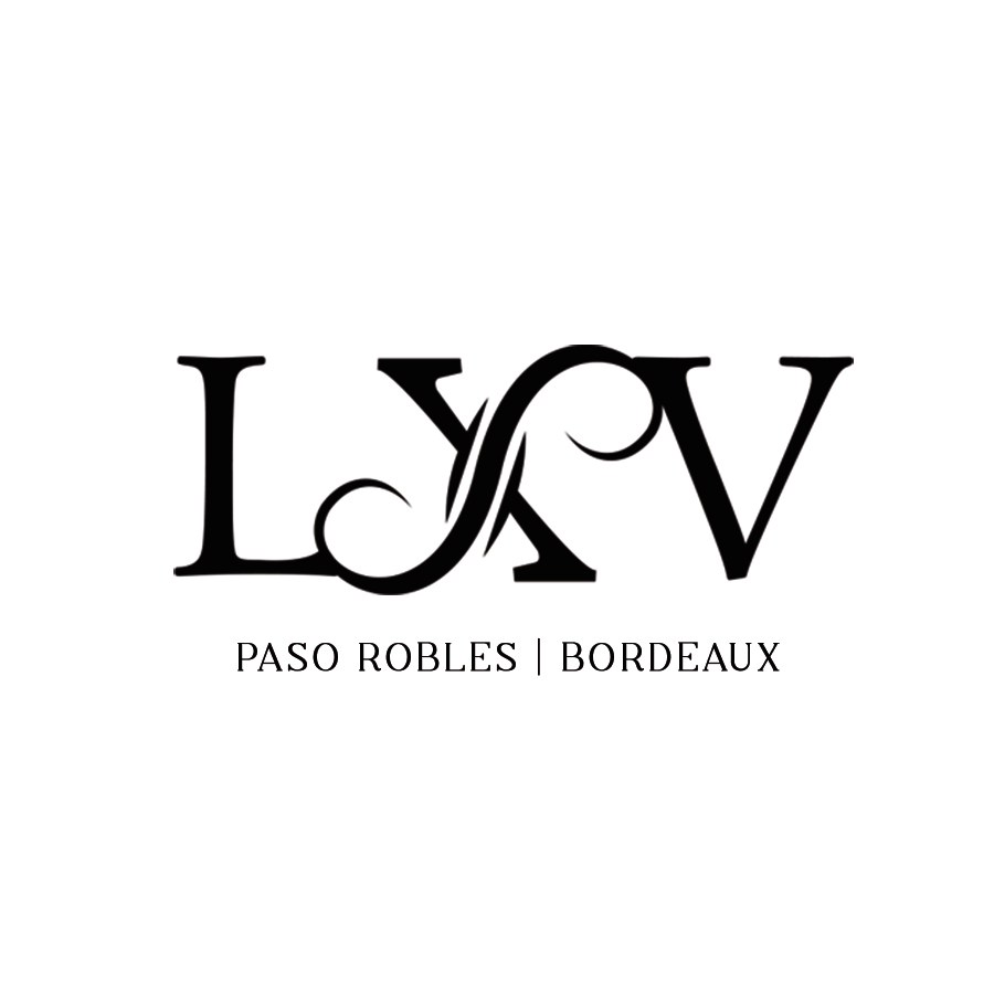 Logo for LYV with decorative ampersand-style lettering and the tagline 'Paso Robles | Bordeaux' beneath, indicating a wine brand.