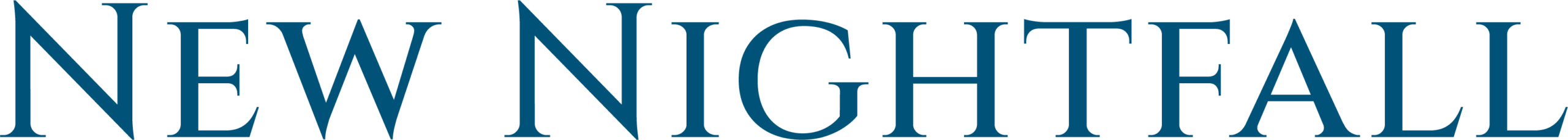 Brand logo reading 'New Nightfall' in blue serif letters.