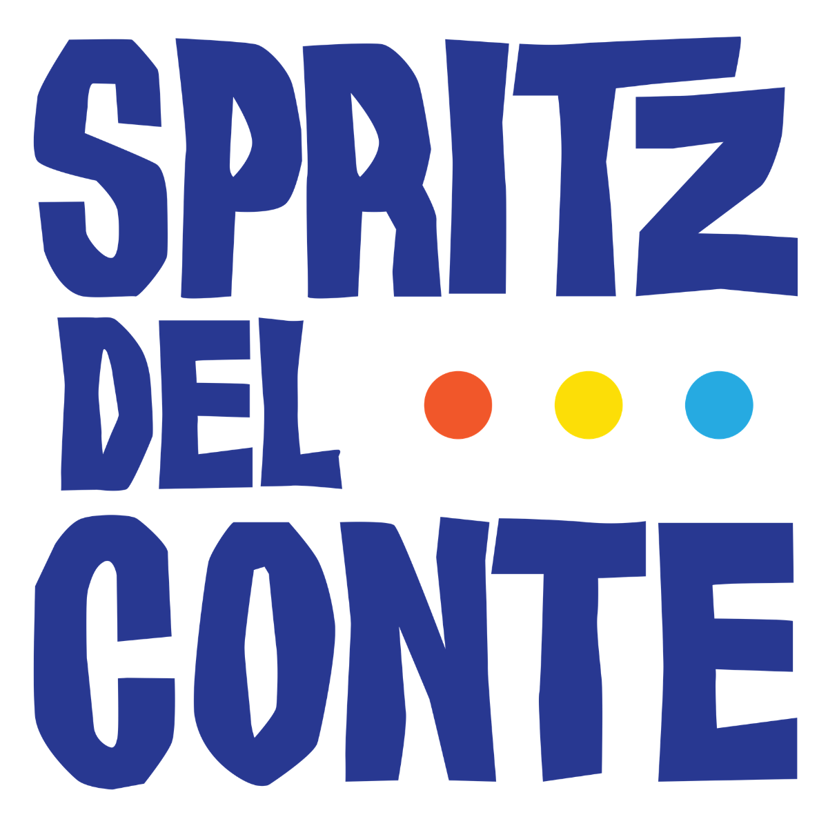 Bold blue logo reading 'SPRITE DEL CONTE' with three colored dots (orange, yellow, blue) between the words.
